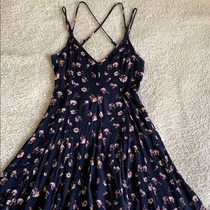 American Eagle floral criss-cross strap dress
